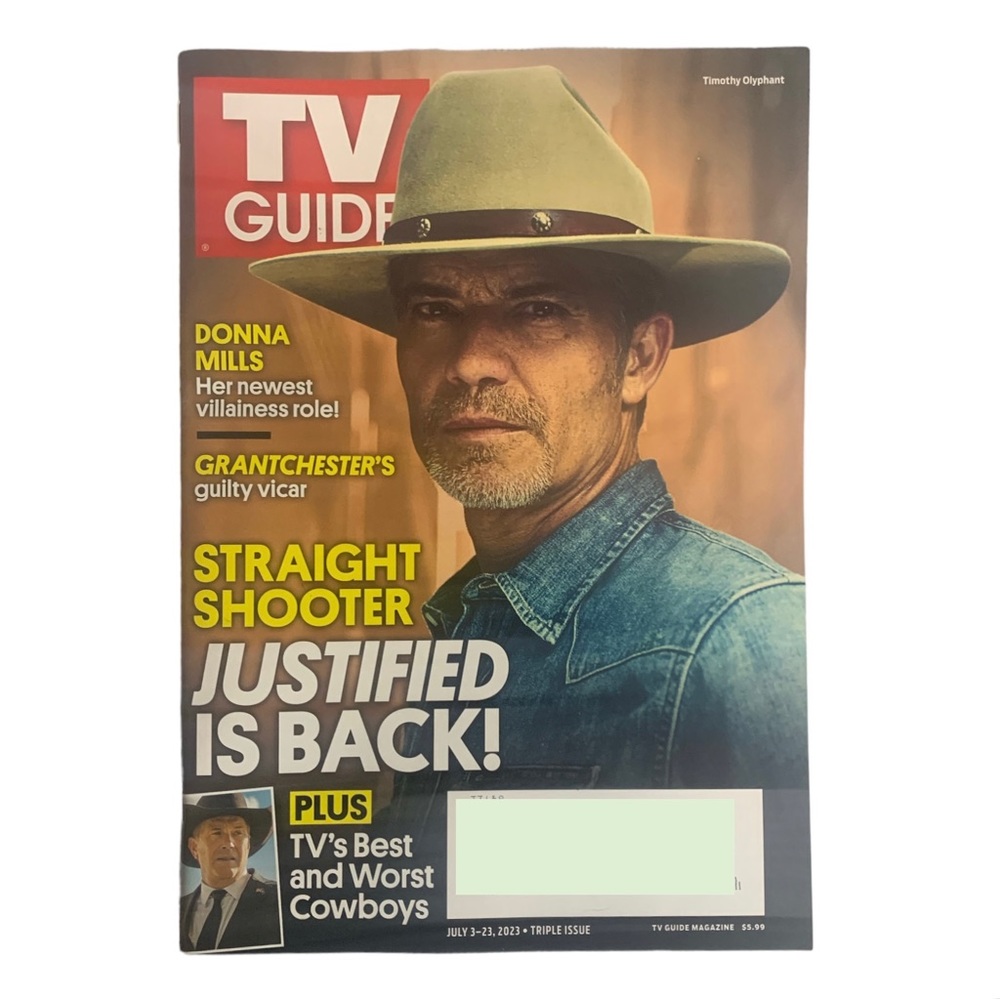 TV GUIDE Magazine July 3 2023 Justified Is Back Donna Mills Grantchester Cowboys